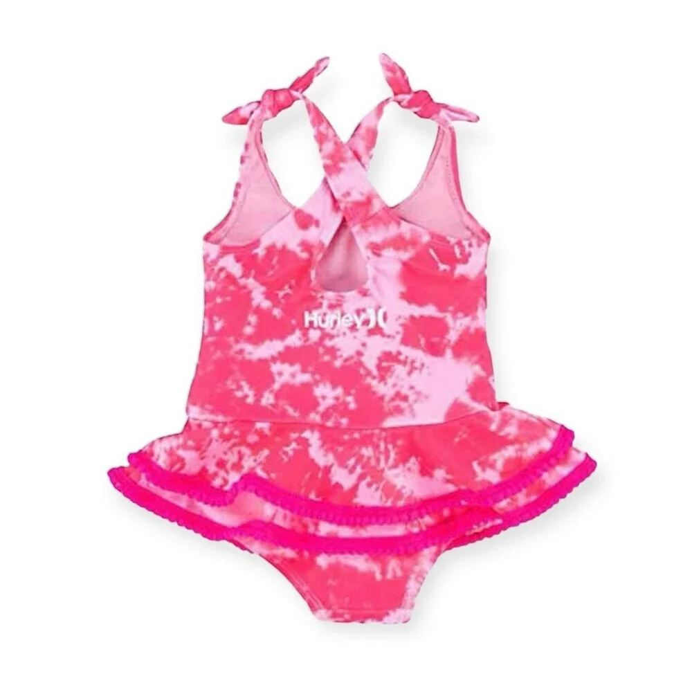 Hurley Baby Girl Ruffle Swimsuit- Size 18M